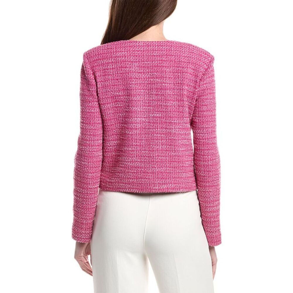 St. John Womens  Lurex Tweed Jacket, Pink - Picture 2 of 3